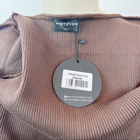 WHITE FOX Where Are You Now Crop Chocolate NWT - Picture 7 of 7